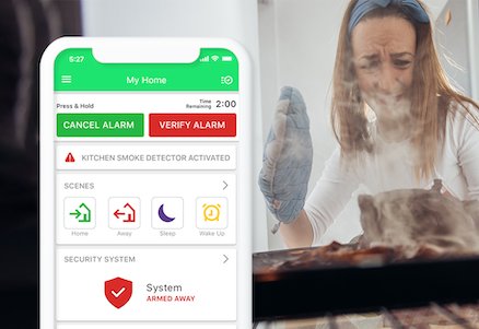 Fire alarm cancel dialog on phone
